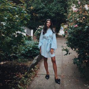 Stripped button front dress